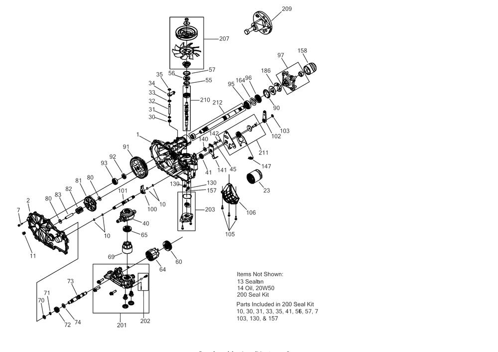 Transmission (Lh) Diagram and Parts List for Z-FORCELX54KW (17AIDAUC010)(2018) Cub Cadet Lawn Tractor